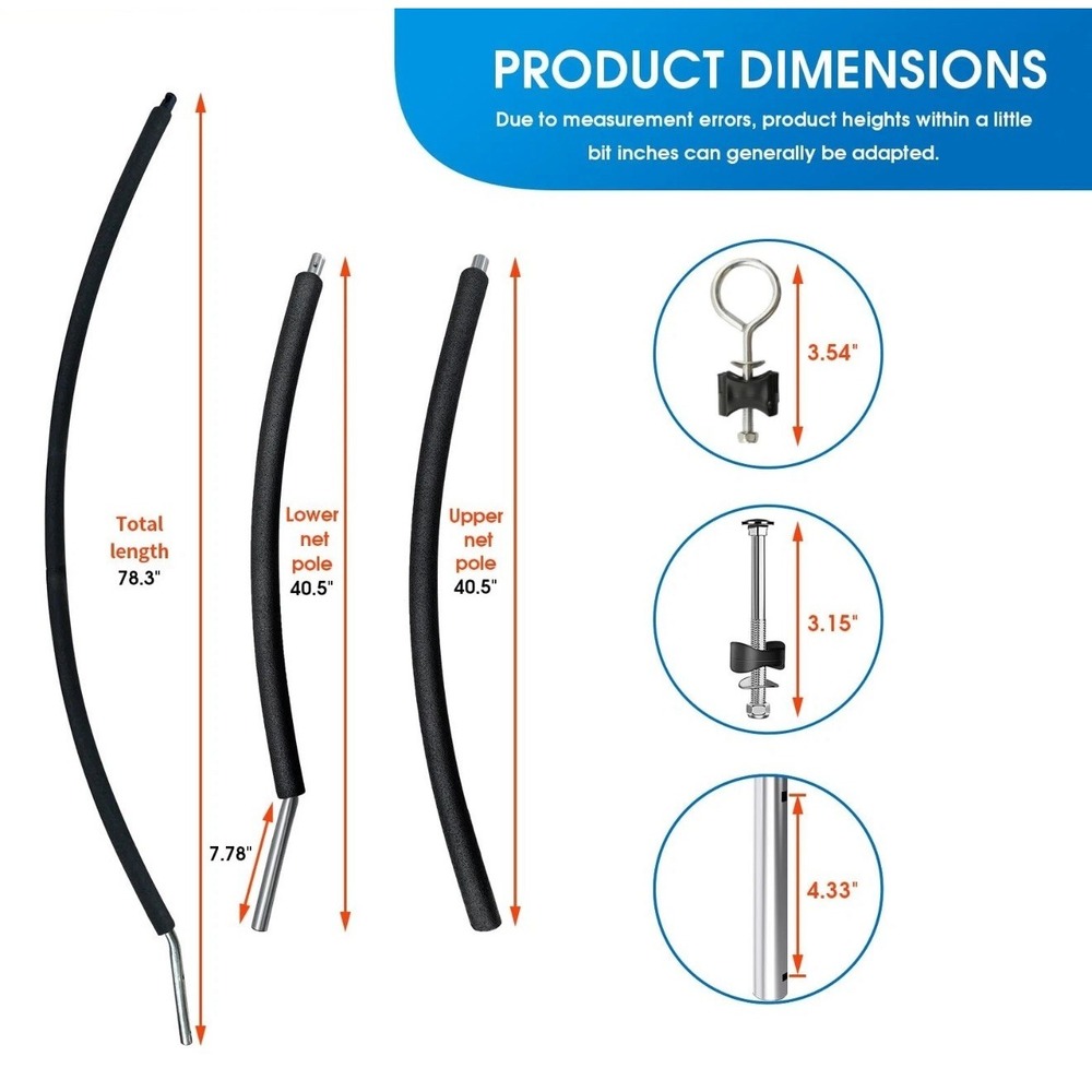 Universal Trampoline Replacement Curved Net Pole, Curved Pole Kit for 10-16ft... - Picture 6 of 7